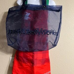 Bath & Body Works Navy Mesh Tote & Apron set
